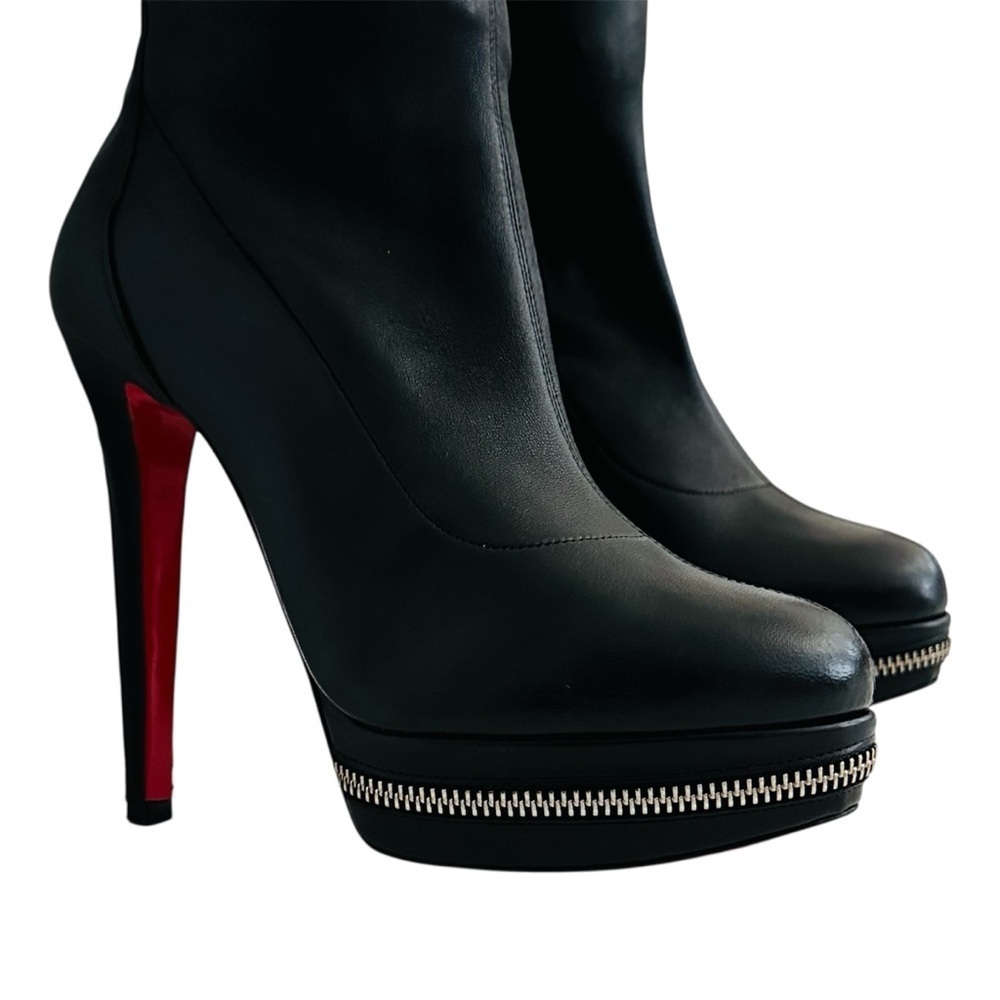 Christian Louboutin Unique 140 OTK Black Leather Boots EU 37 Nappa Leather - Picture 3 of 16